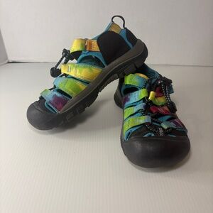 Keen Kids' Newport H2 Water Sandals Size 13 1018441 Tie Dye Rainbow Bungee Strap